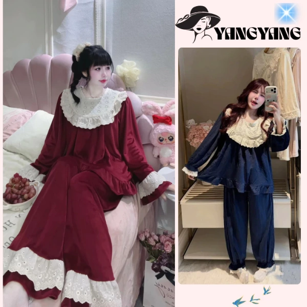 Sự khác biệt giữa mong đợi vẻ tiểu thư và cảm giác thực tế khi mặc đồ ngủ nữ ren màu đỏ đô có cổ bèo tay dài