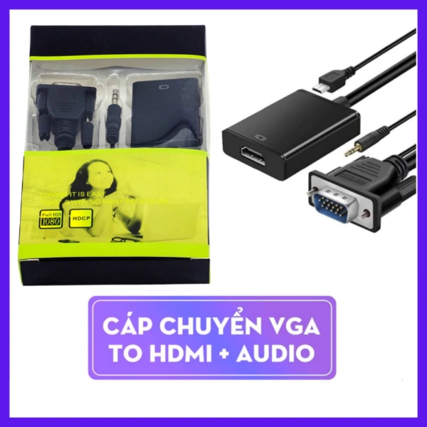 Sự thật: không phải mọi cáp chuyển VGA sang HDMI đều truyền âm thanh trong độ nét Full HD 1080P