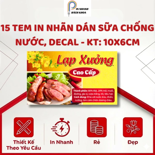Thật bất ngờ khi tem nhãn dán chống nước bảo quản lạp xưởng Tết kéo dài độ tươi suốt cả tuần