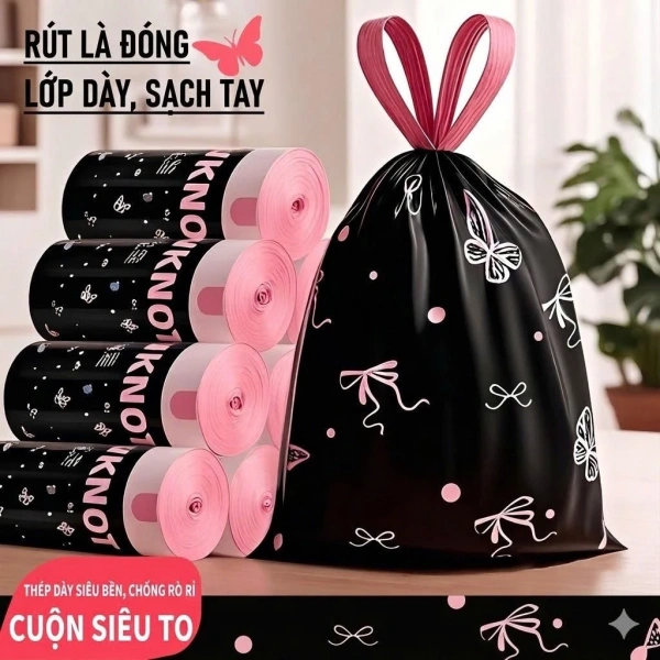 Thực tế khi dùng túi rác tự phân hủy dây rút: bền lâu hơn dự đoán, nhưng cần lưu ý cách bọc để tránh rách
