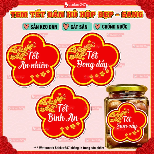 Việc dán decal hoa quanh viền hũ mứt cho Tết thường bị bỏ qua khiến trang trí mất đi độ bám và độ bóng.