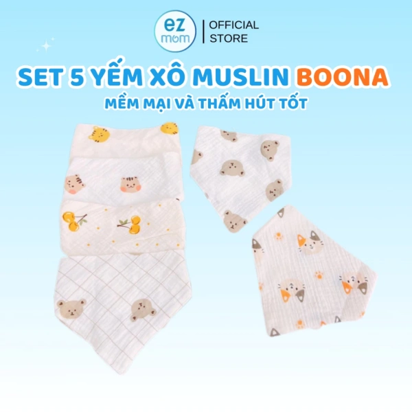Yếm xô muslin 4 lớp: khi mong chỉ là độ mềm nhẹ, thực tế lại là lớp bảo vệ giữ ẩm và ngăn tràn toàn diện cho bé.