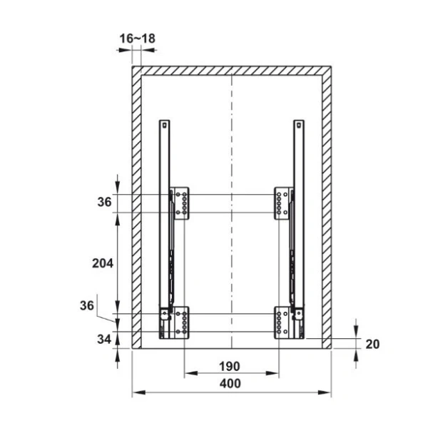 Thùng rác gắn cánh thường nằm sâu trong lòng tủ, chiều sâu tối thiểu 500 mm. (Ảnh 3)