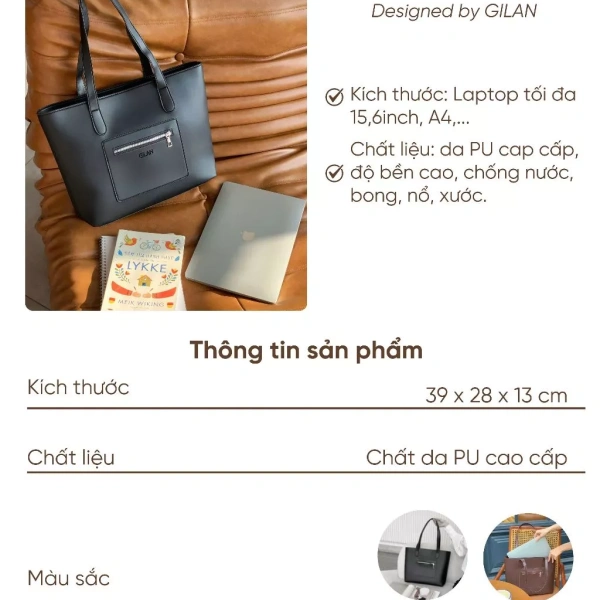 Trong môi trường công việc, một chiếc túi tote được thiết kế thông minh thường đáp ứng ba nhu cầu chính: khả năng chứa đồ lớn, độ bền cao, và thẩm mỹ phù hợp. (Ảnh 2)