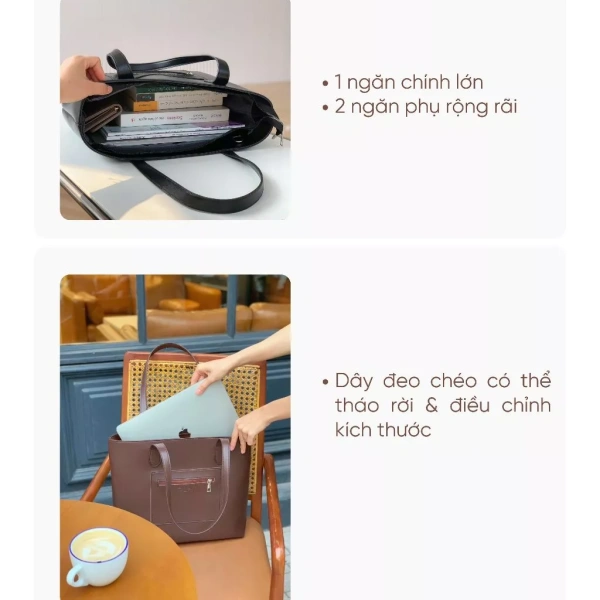 Một vài thương hiệu nội địa và quốc tế đang cung cấp mẫu túi tote “đủ chỗ cho laptop và tài liệu A4”. (Ảnh 3)