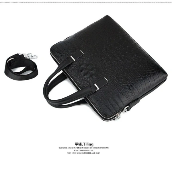 Túi xách da công sở vân cá sấu thực tế bảo vệ laptop 14‑inch như thế nào? - Ảnh 3