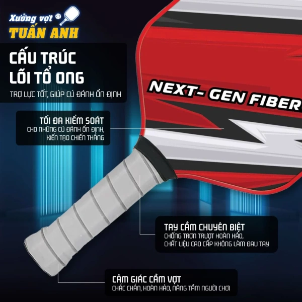 Vợt Pickleball siêu nhẹ, mặt sợi thủy tinh tăng tốc nhưng người mới thường bỏ qua vấn đề kiểm soát bóng. - Ảnh 3 Vợt Pickleball siêu nhẹ, mặt sợi thủy tinh tăng tốc nhưng người mới thường bỏ qua vấn đề kiểm soát bóng. - Ảnh 3