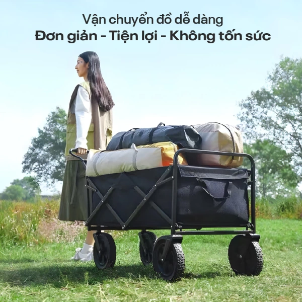 Mặc dù kích thước khi mở là 95 × 85 × 51 cm, xe kéo Fujihome vẫn có khả năng chịu tải lên tới 100 kg. (Ảnh 2)