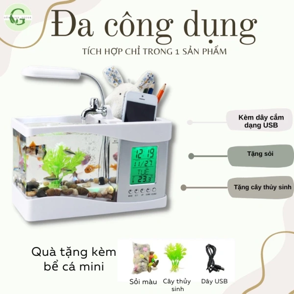 Hồ cá được làm bằng nhựa mica cao cấp, dễ dàng vệ sinh và không bám bẩn. (Ảnh 3)