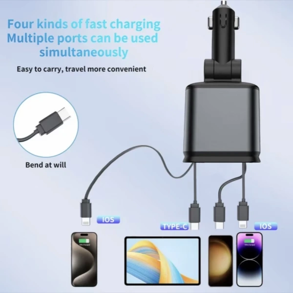 Một mẫu sản phẩm cụ thể đang thu hút sự chú ý là Táu sạc ô tô C6 tích hợp đèn LED chiếu trần sao. (Ảnh 5)