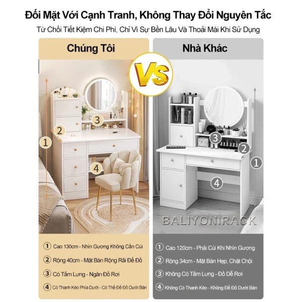 Ánh sáng LED và ngăn kéo kép trong bàn trang điểm phong cách Bắc Âu đang thay đổi thói quen làm đẹp buổi sáng - Ảnh 4 Ánh sáng LED và ngăn kéo kép trong bàn trang điểm phong cách Bắc Âu đang thay đổi thói quen làm đẹp buổi sáng - Ảnh 4