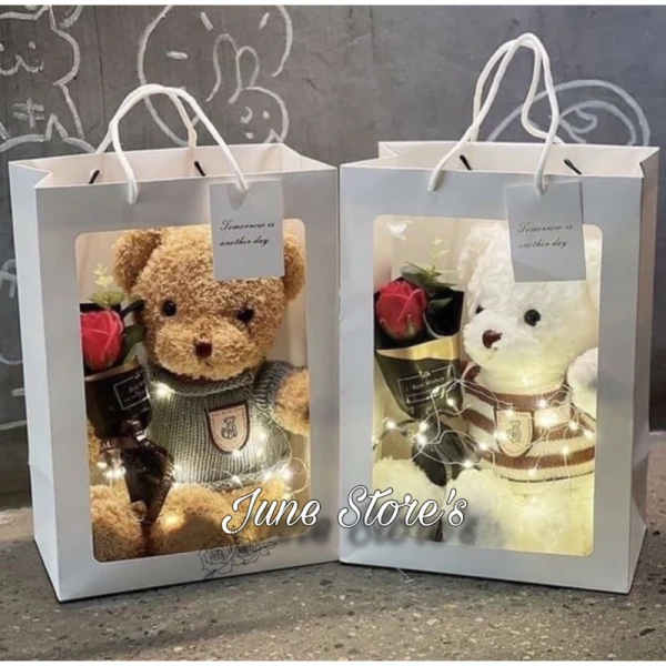 Ánh sáng yếu từ túi đèn kèm hoa và gấu teddy làm giảm sức hấp dẫn của quà tặng - Ảnh 1