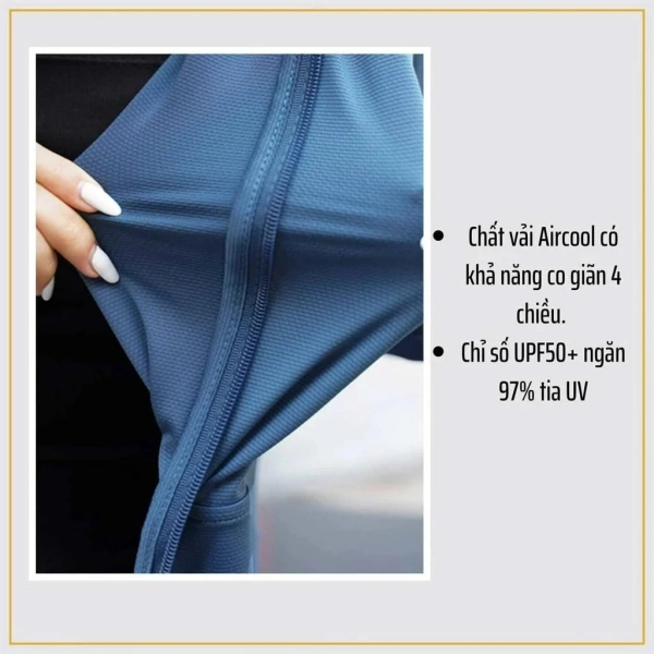 Áo chống nắng 2 lớp được thiết kế với một lớp vải ngoài chịu được tia UV và một lớp lót nhẹ, thường dùng chất liệu cotton hoặc polyester thoáng khí. (Ảnh 2)