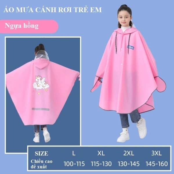 Áo mưa trẻ em cánh dơi EVA không thấm nước: Khi kính che mặt gây bức mắt cho bé trong những chuyến xe đạp dài kéo dài. - Ảnh 3
