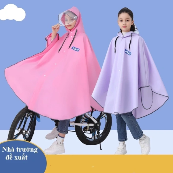 Áo mưa trẻ em cánh dơi EVA không thấm nước: Khi kính che mặt gây bức mắt cho bé trong những chuyến xe đạp dài kéo dài. - Ảnh 4