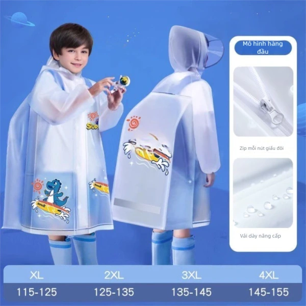 Áo mưa trẻ em thiết kế để che balo thường gây khó khăn khi mở khóa kéo nhanh trong cơn mưa - Ảnh 3 Áo mưa trẻ em thiết kế để che balo thường gây khó khăn khi mở khóa kéo nhanh trong cơn mưa - Ảnh 3