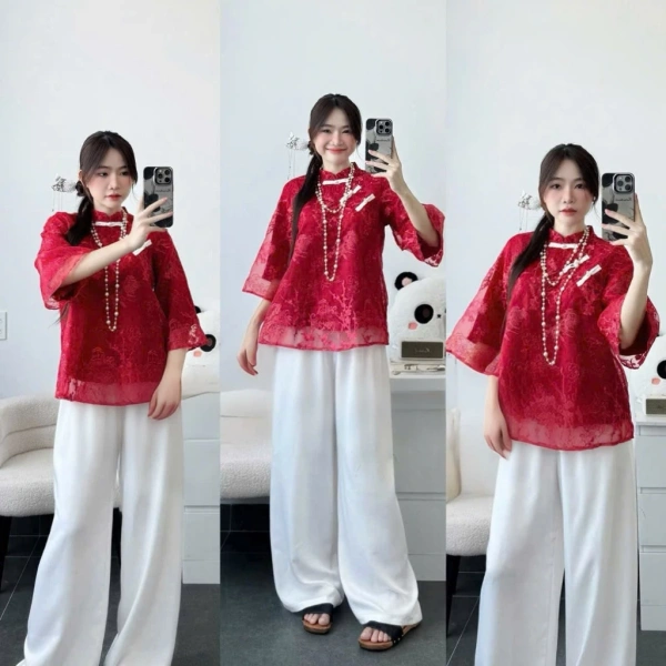 Áo thêu lửng tinh tế thường khiến người mua quên đo chiều dài tay, dẫn tới bất ngờ khi tham dự lễ tết. - Ảnh 1