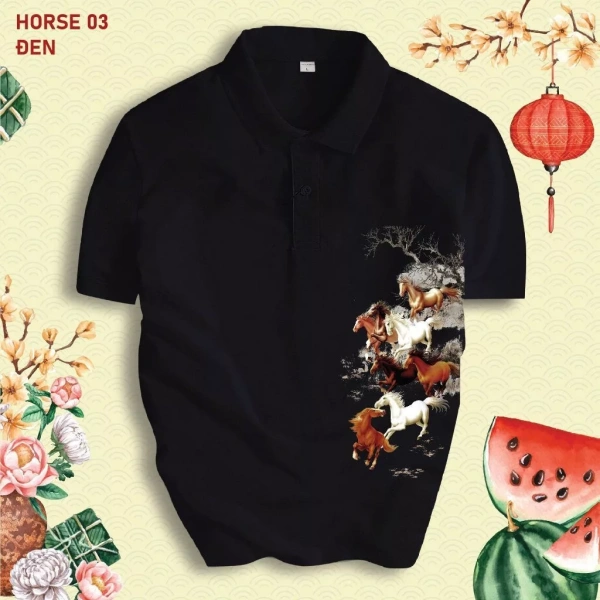 Áo thun polo cổ bẻ họa tiết ngựa Tết 2026: May mắn chỉ thực sự xuất hiện khi phù hợp với phong cách cá nhân - Ảnh 4 Áo thun polo cổ bẻ họa tiết ngựa Tết 2026: May mắn chỉ thực sự xuất hiện khi phù hợp với phong cách cá nhân - Ảnh 4