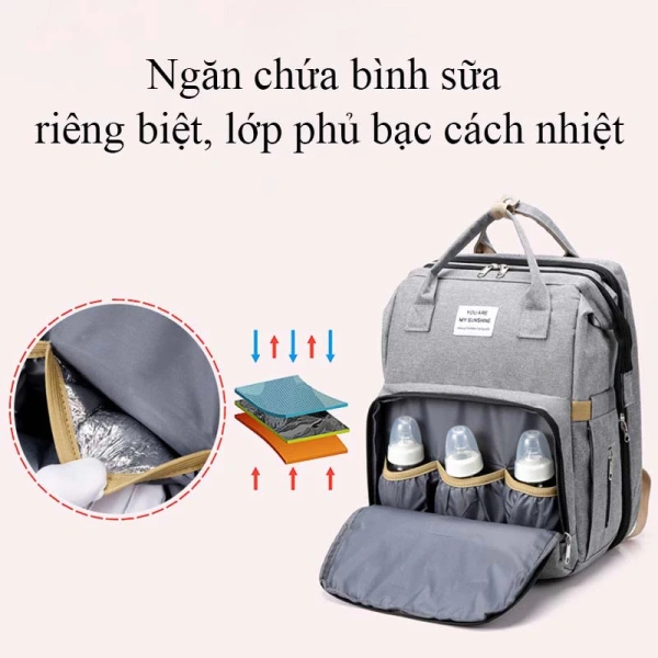 Sản phẩm Balo Bỉm Sữa Đa Năng Tích Hợp Nôi Cho Bé Gấp Gọn Nhiều Ngăn Giữ Nhiệt Túi Bỉm Sữa Vải Chống Bụi Chống Thấm Nước Cao Cấp không chỉ đáp ứng đầy đủ các yếu tố an toàn và tiện nghi, mà còn có mức giá hợp lý sau khi được giảm xuống 287.160 VND từ mức 358.950 VND. (Ảnh 5)