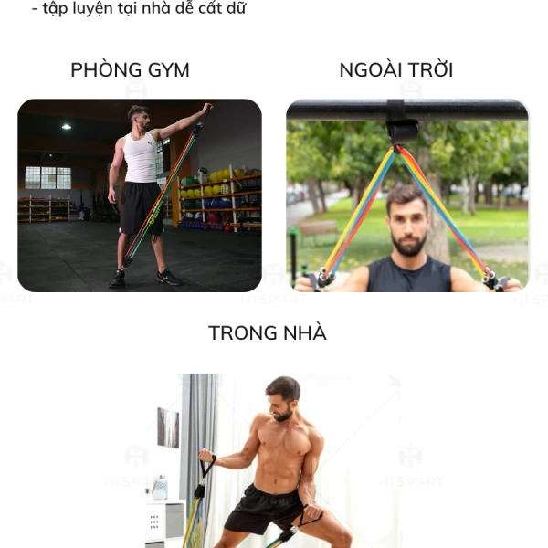 Với những người tập chủ yếu ở nhà, một bộ dây kháng lực đa dạng và linh hoạt luôn là “công cụ” tối ưu. (Ảnh 5) Với những người tập chủ yếu ở nhà, một bộ dây kháng lực đa dạng và linh hoạt luôn là “công cụ” tối ưu. (Ảnh 5)