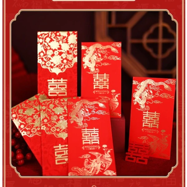 Kích thước bao lì xì thường được chia thành ba nhóm: S (8 cm × 12 cm), M (9 cm × 17 cm) và L (12.2 cm × 22.5 cm). (Ảnh 4)