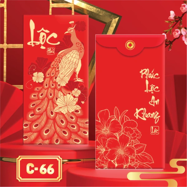 Theo tiêu chuẩn hiện hành, bao lì xì truyền thống năm 2026 thường có kích thước 8 × 16 cm với nắp đậy khoảng 2,5 cm. (Ảnh 2)
