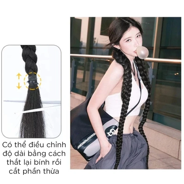 Đối với những ai gặp khó khăn trong việc duy trì bím tóc dài xoắn thực tế, tóc giả bím dài xoắn là một giải pháp tiện lợi. (Ảnh 4) Đối với những ai gặp khó khăn trong việc duy trì bím tóc dài xoắn thực tế, tóc giả bím dài xoắn là một giải pháp tiện lợi. (Ảnh 4)