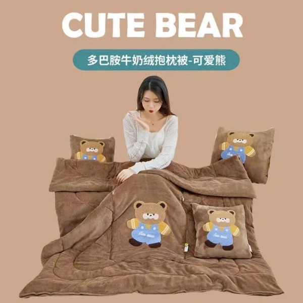Kích thước tiêu chuẩn cho một bộ chăn gối 2 trong 1 thường là 150×200cm, đủ rộng để phủ kín một chiếc giường đơn hoặc một ghế văn phòng. (Ảnh 3)