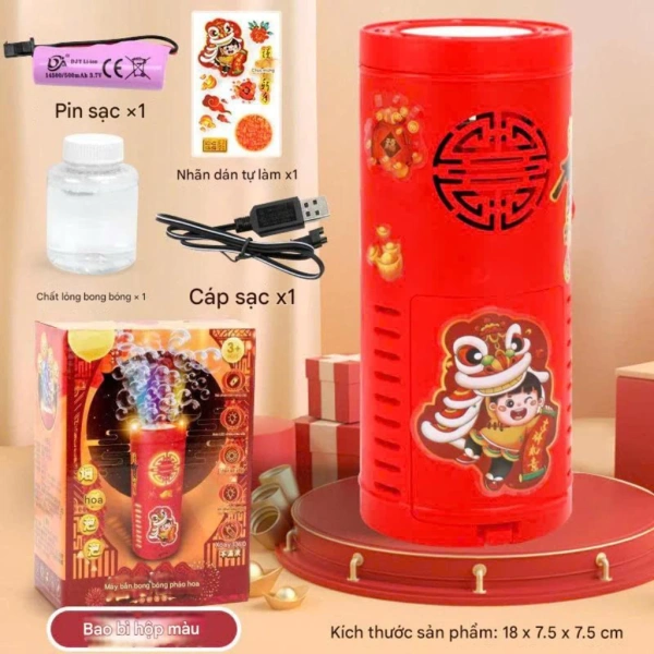 Trong thị trường hiện nay, Máy Thổi Bong Bóng Pháo Hoa Tự Động Có Đèn LED – Kèm Pin Sạc, Chất Lỏng, Trang Trí Tết Siêu Đẹp là một sản phẩm nổi bật nhờ thiết kế gọn gàng, hiệu ứng ánh sáng đa sắc và tính năng tự động hoàn toàn. (Ảnh 3)
