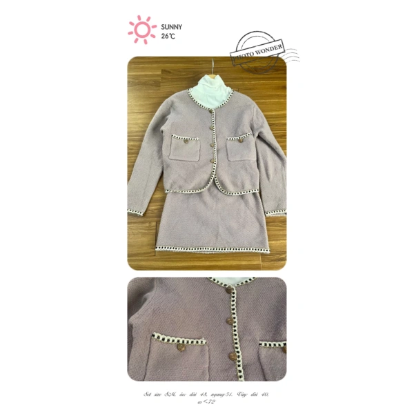Set dạ tweed có màu sắc trung tính như xám, nâu, xanh đậm; tuy nhiên, bạn hoàn toàn có thể “bùng nổ” phong cách bằng cách kết hợp với phụ kiện và trang sức phù hợp. (Ảnh 3) Set dạ tweed có màu sắc trung tính như xám, nâu, xanh đậm; tuy nhiên, bạn hoàn toàn có thể “bùng nổ” phong cách bằng cách kết hợp với phụ kiện và trang sức phù hợp. (Ảnh 3)