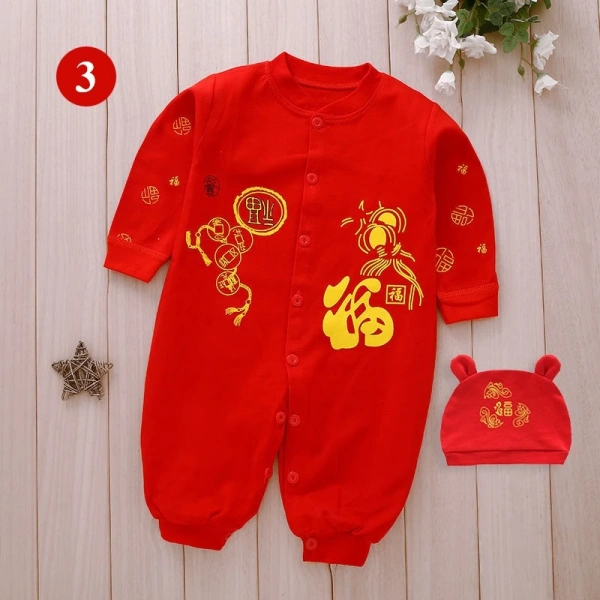 Body Đầy Tháng Thôi Nôi Tết Tài Lộc Dài Tay Liền Thân Màu Đỏ (mã BDD11) là một lựa chọn đáng cân nhắc cho các bé trong độ tuổi 0‑2 tháng. (Ảnh 4)
