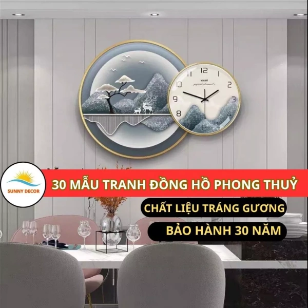 Bức tranh đồng hồ phong thủy trang trí phòng khách: Cân bằng năng lượng và tạo bất ngờ trong không gian - Ảnh 1
