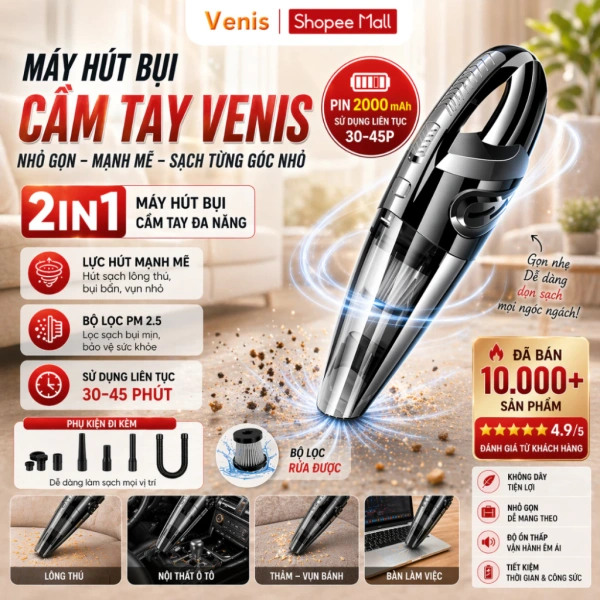 Bụi bám khe hẹp giờ không còn là vấn đề khi dùng máy hút bụi cầm tay pin sạc mạnh. - Ảnh 1