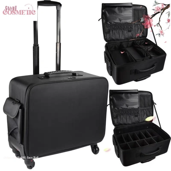 Đối với những người làm nghề trang điểm chuyên nghiệp hoặc đam mê makeup, một chiếc cốp vải kéo đựng đồ makeup chuyên nghiệp sz 48cm có thể đáp ứng mọi yêu cầu. (Ảnh 4)