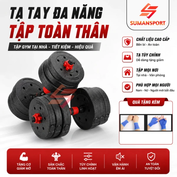 Cảm giác bất ngờ khi bộ tạ đa năng lắp ghép 40 kg mang lại sức mạnh đồng đều cho cả vai và tay - Ảnh 1 Cảm giác bất ngờ khi bộ tạ đa năng lắp ghép 40 kg mang lại sức mạnh đồng đều cho cả vai và tay - Ảnh 1