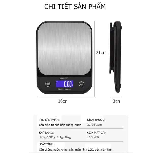 Trong số các lựa chọn trên thị trường, Cân điện tử nhà bếp chịu nước pin sạc lại KHALIK WH‑B28 nổi bật với thiết kế nhẹ gọn, phù hợp cho không gian bếp vừa và nhỏ. (Ảnh 4) Trong số các lựa chọn trên thị trường, Cân điện tử nhà bếp chịu nước pin sạc lại KHALIK WH‑B28 nổi bật với thiết kế nhẹ gọn, phù hợp cho không gian bếp vừa và nhỏ. (Ảnh 4)