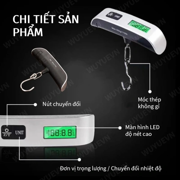 Không chỉ đáp ứng nhu cầu cơ bản, sản phẩm còn hỗ trợ việc treo cân trên vali, tránh việc bạn phải đặt vali lên cân một cách bất tiện. (Ảnh 4) Không chỉ đáp ứng nhu cầu cơ bản, sản phẩm còn hỗ trợ việc treo cân trên vali, tránh việc bạn phải đặt vali lên cân một cách bất tiện. (Ảnh 4)