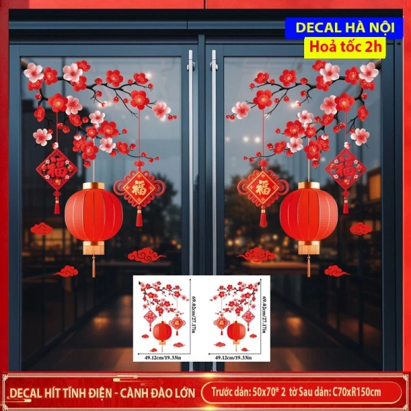Cành đào dán kính làm không gian Tết lung linh, nhưng độ bám không kéo dài như kỳ vọng - Ảnh 1