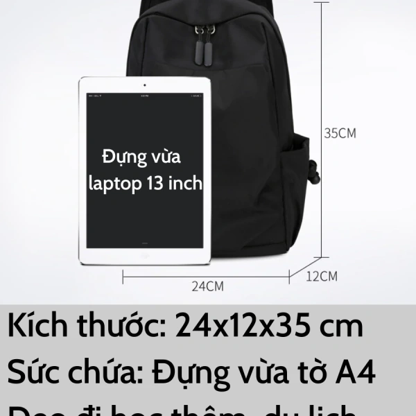 Sản phẩm Cặp mini nữ, balo cho bé đi học thêm siêu nhẹ vải canvas chống nước thời trang Ba Vy FASHION nhiều ngăn BL03AB hiện đang được bán với giá 286.000 VNĐ 220.000 VNĐ. (Ảnh 4)