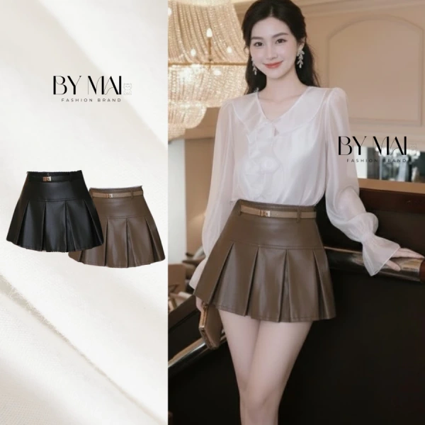 Chân váy da ngắn xếp li tạo dáng thanh lịch, nhưng độ bền khi mặc thường ngày lại khiến nhiều người băn khoăn - Ảnh 1
