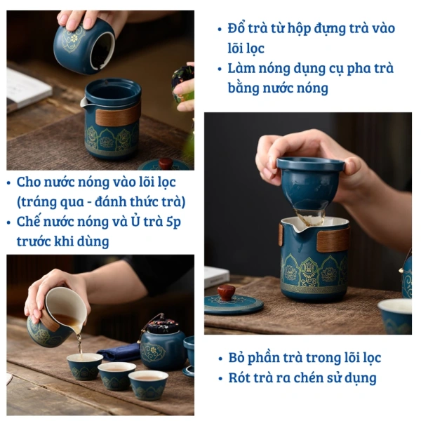 Đặc biệt với bộ ấm trà du lịch, việc kiểm tra định kỳ lớp đệm và khóa kéo của cặp da giúp phát hiện sớm các hư hỏng nhỏ, tránh tình trạng “đứt dây” khi đang trên hành trình. (Ảnh 5)