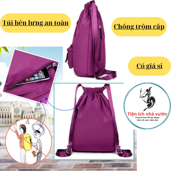 Dây rút là bộ phận trung tâm quyết định "gọn" hoặc "bùng" của ba lô. (Ảnh 2) Dây rút là bộ phận trung tâm quyết định "gọn" hoặc "bùng" của ba lô. (Ảnh 2)