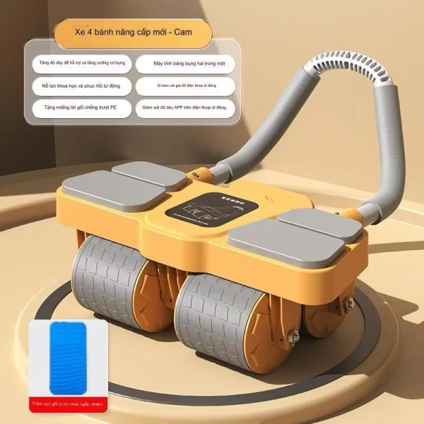 Lăn trợ lực (ab wheel) là một thiết bị đơn giản gồm bánh xe và tay cầm, được thiết kế để hỗ trợ các bài tập cơ lõi như Plank, Roll‑out và Mountain‑climber. (Ảnh 2)