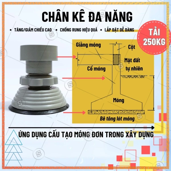 Đế rộng (khoảng 10-12 cm) tạo diện tích tiếp xúc lớn hơn với mặt sàn, giúp giảm áp lực trên mỗi điểm và tăng độ bám. (Ảnh 2) Đế rộng (khoảng 10-12 cm) tạo diện tích tiếp xúc lớn hơn với mặt sàn, giúp giảm áp lực trên mỗi điểm và tăng độ bám. (Ảnh 2)
