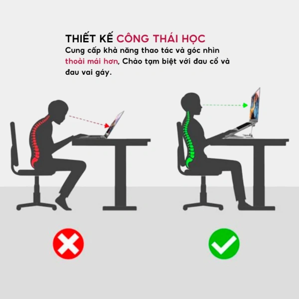 Chiều cao điều chỉnh của giá đỡ laptop nhôm quyết định mức nhiệt và sự thoải mái khi làm việc - Ảnh 3