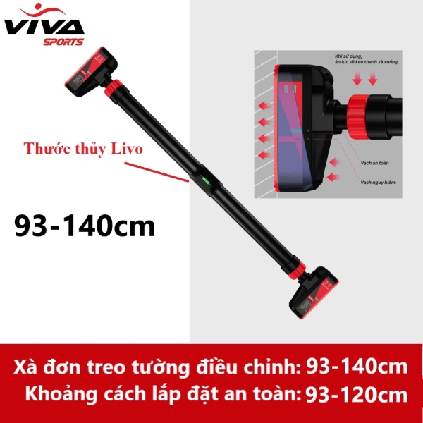 Trong số các mẫu trên thị trường, Xà Đơn Treo Tường KingBox 2023 nổi bật với dải điều chỉnh 72 cm‑95 cm và 93 cm‑120 cm, đáp ứng nhu cầu của nhiều loại phòng. (Ảnh 4)
