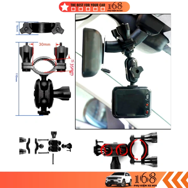 Chiều dài kẹp của giá đỡ camera hành trình thường bị bỏ qua, nhưng lại làm mất góc nhìn qua gương chiếu hậu - Ảnh 2