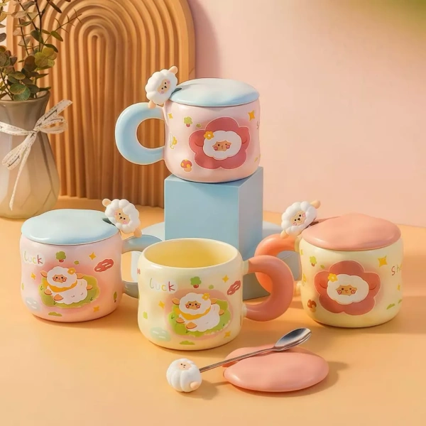 Cốc sứ nắp hình con cừu 450ml giữ nhiệt lâu hơn dự đoán, mang lại cảm giác ấm áp suốt cả buổi làm việc - Ảnh 4 Cốc sứ nắp hình con cừu 450ml giữ nhiệt lâu hơn dự đoán, mang lại cảm giác ấm áp suốt cả buổi làm việc - Ảnh 4
