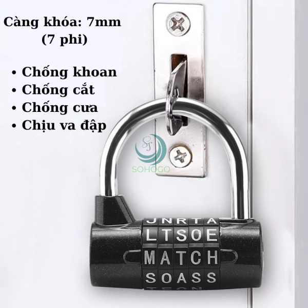 Khóa chữ cái 5 ký tự là một biến thể của ổ khóa cơ học truyền thống, sử dụng các đĩa xoay thay vì các đĩa số. (Ảnh 2)