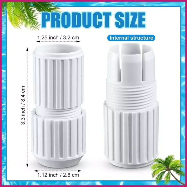 Đầu nối cực bể bơi 2 miếng Cột bể bơi Khóa xoắn Đầu nối mở rộng Bộ chuyển đổi thanh kính thiên văn là một phụ kiện được thiết kế đặc biệt để khắc phục các vấn đề rò rỉ thường gặp khi lắp đầu nối truyền thống. (Ảnh 5) Đầu nối cực bể bơi 2 miếng Cột bể bơi Khóa xoắn Đầu nối mở rộng Bộ chuyển đổi thanh kính thiên văn là một phụ kiện được thiết kế đặc biệt để khắc phục các vấn đề rò rỉ thường gặp khi lắp đầu nối truyền thống. (Ảnh 5)
